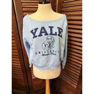 Yale University Bulldogs Athletic Dept. Light Blue Boatneck Sweatshirt Womens XS